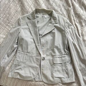CAbi Gray and Whitr Striped Blazer